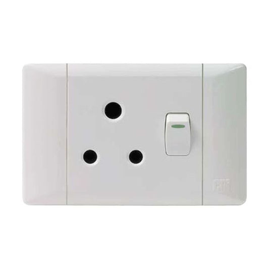 CBI Single Switch Socket 2x4 16A 1xSA PS673-P (Horizontal)