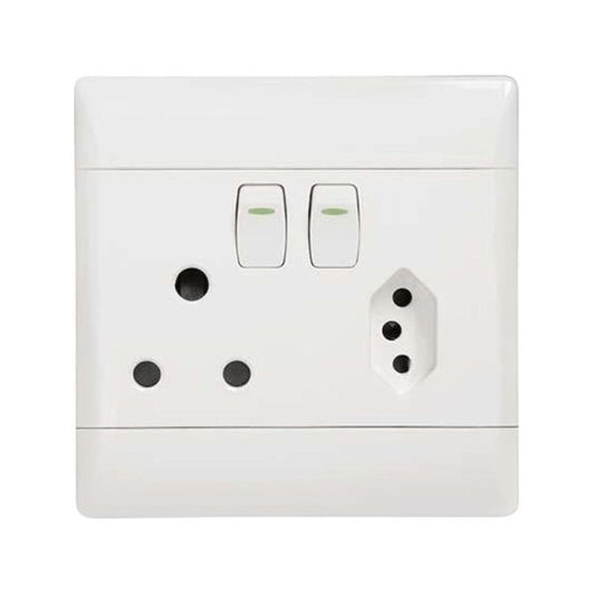 CBI Single Switch Socket 4x4 16A SA+Euro Combination PS680-P